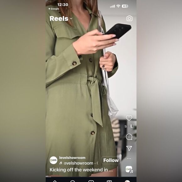 Deluc Basquiat Dress in Army Green - Picture 3 of 5